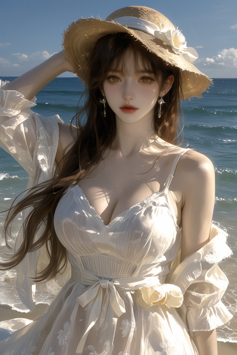 (Highly refined art style) 1female,  solo,  semi realistic young woman on Tensor.Art