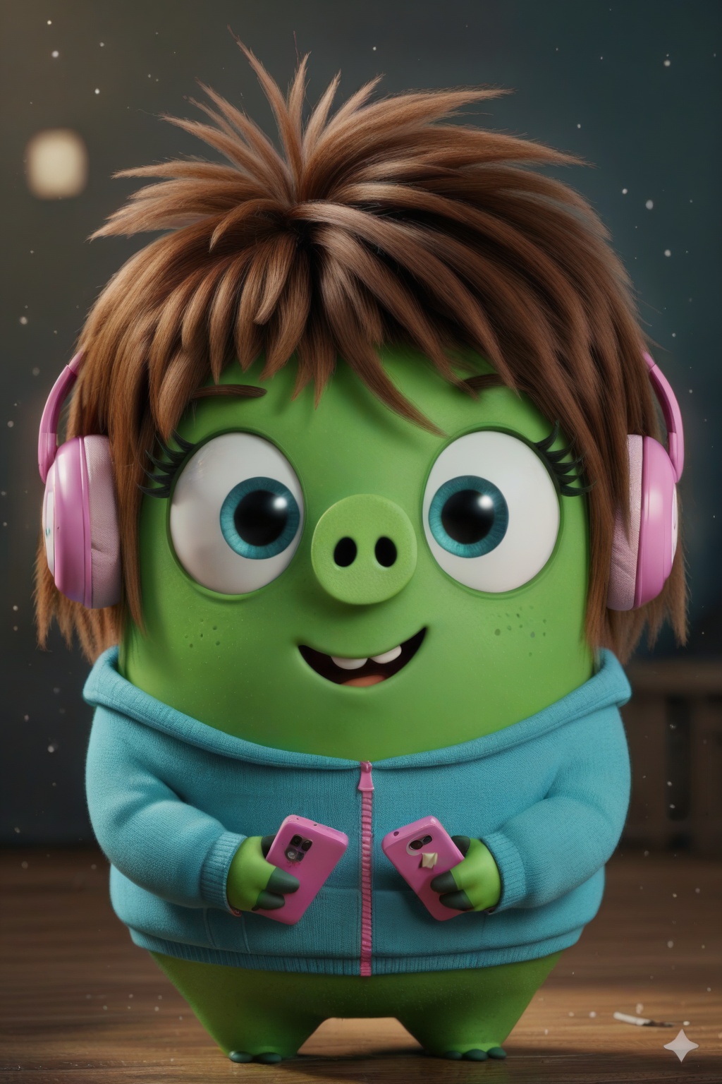 courtney,  headphones,  phone by ProjectX  on Tensor.Art