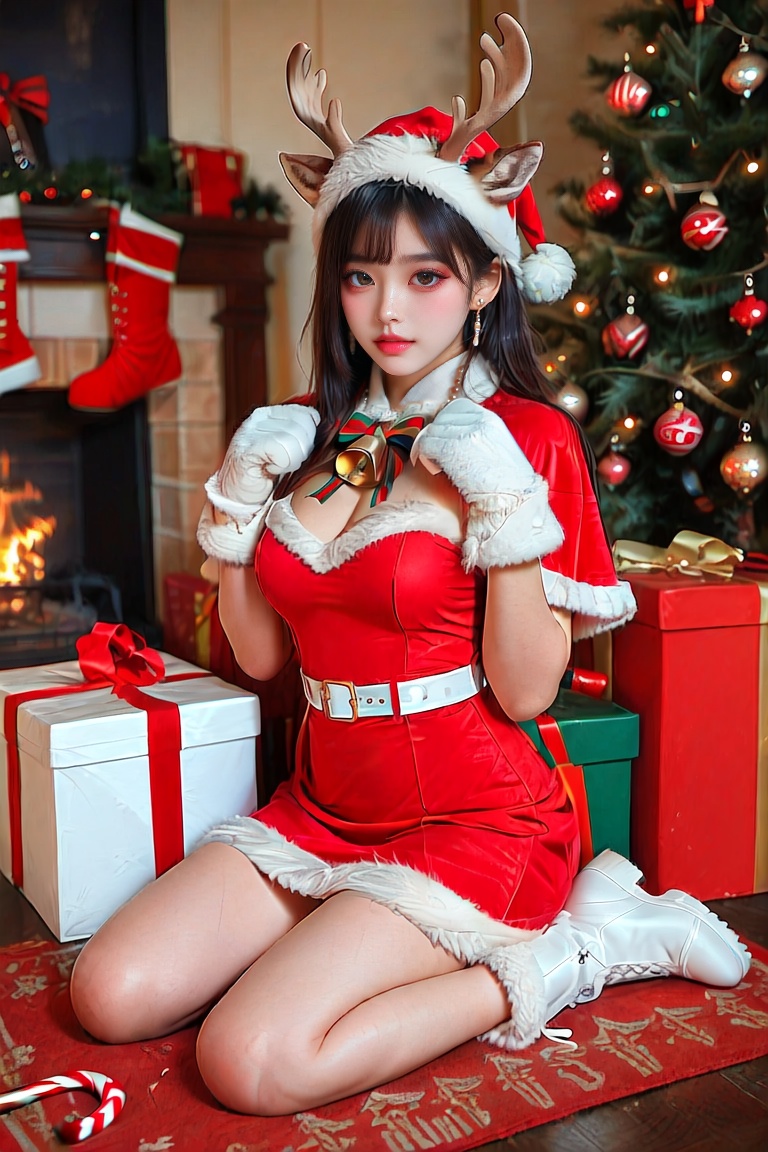1girl,  antlers,  bell on Tensor.Art