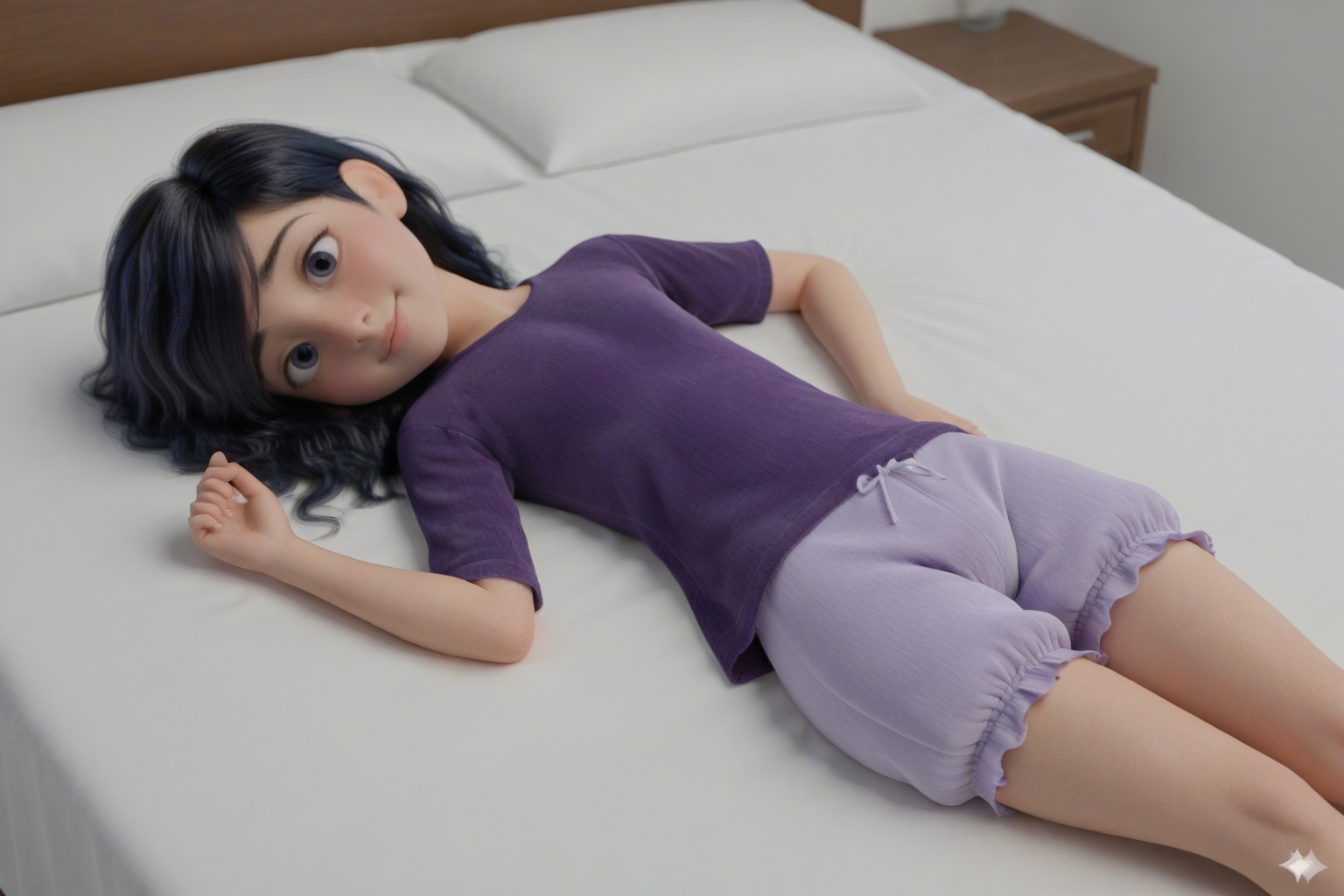 femboy violet parr,  loose hair,  tight bloomers on Tensor.Art