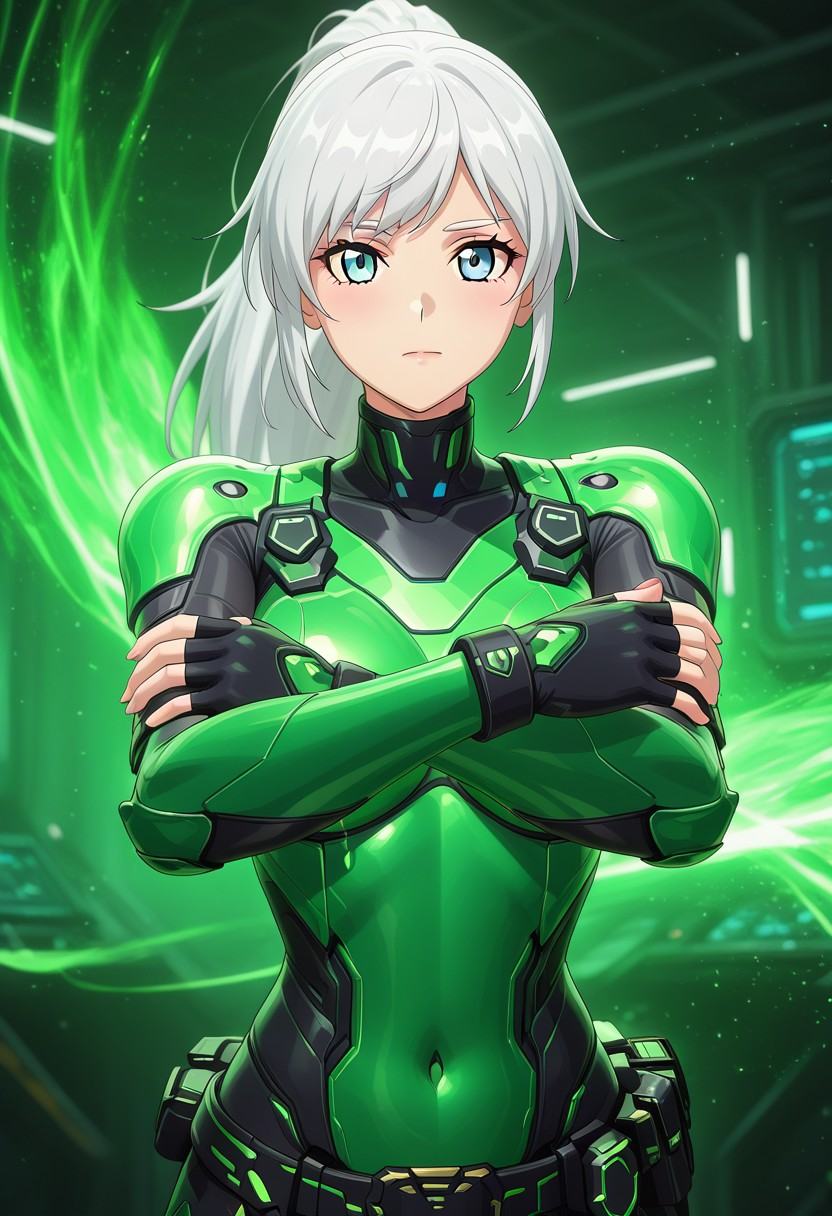 Celica,  solo,  light green background on Tensor.Art