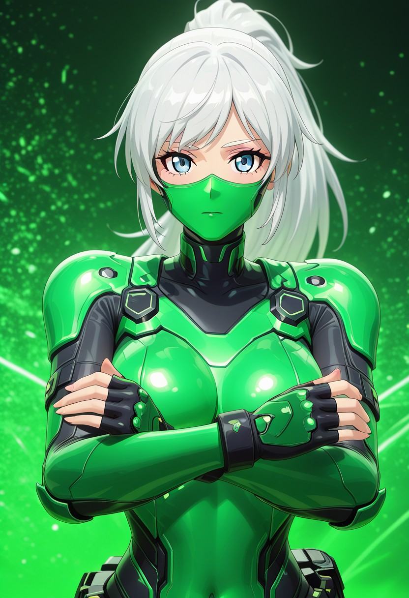Celica,  solo,  light green background on Tensor.Art