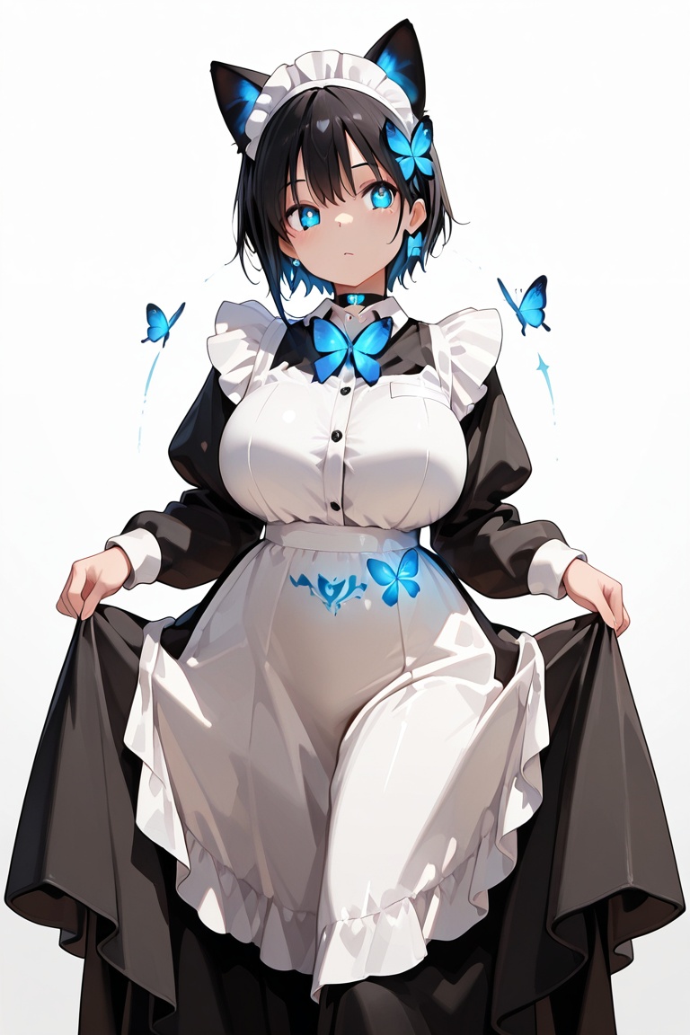 Long Skirt Maid,  Skirt & glowing markings,  Beautiful breasts on Tensor.Art