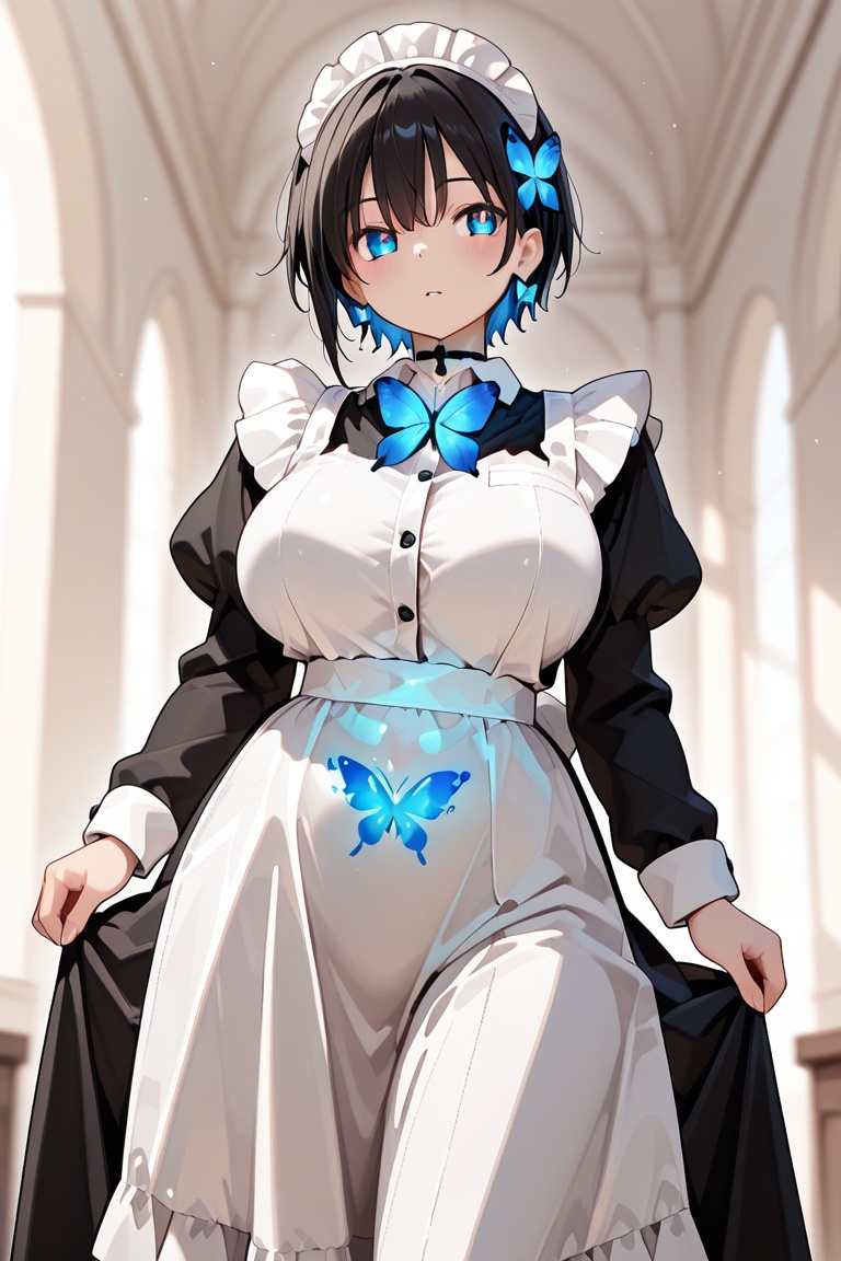 Long Skirt Maid,  Skirt & glowing markings,  Beautiful breasts on Tensor.Art