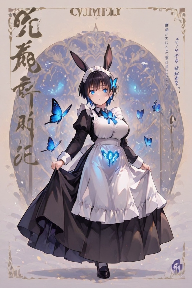 Long Skirt Maid,  Skirt & glowing markings,  Beautiful breasts on Tensor.Art