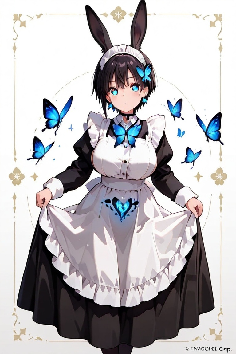 Long Skirt Maid,  Skirt & glowing markings,  Beautiful breasts on Tensor.Art
