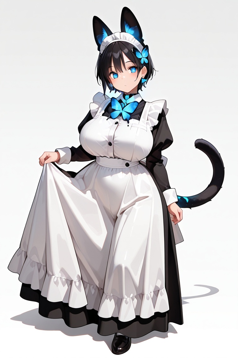 Long Skirt Maid,  Skirt & glowing markings,  Beautiful breasts on Tensor.Art