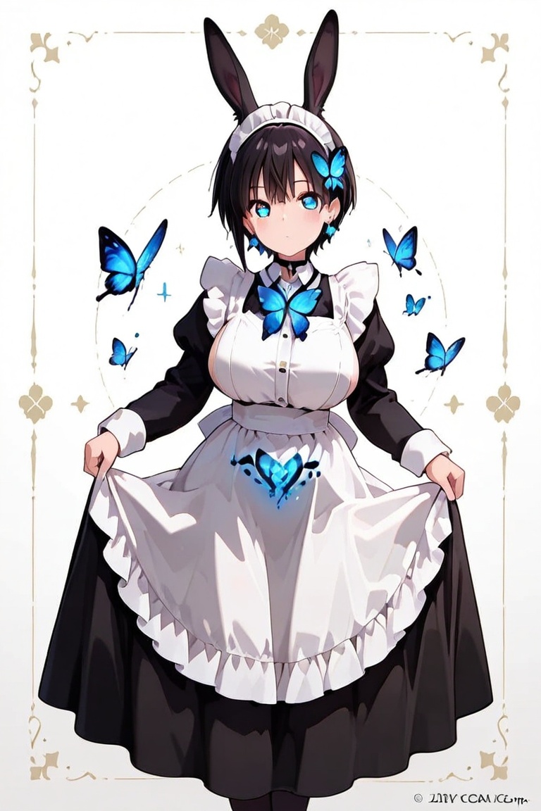 Long Skirt Maid,  Skirt & glowing markings,  Beautiful breasts on Tensor.Art