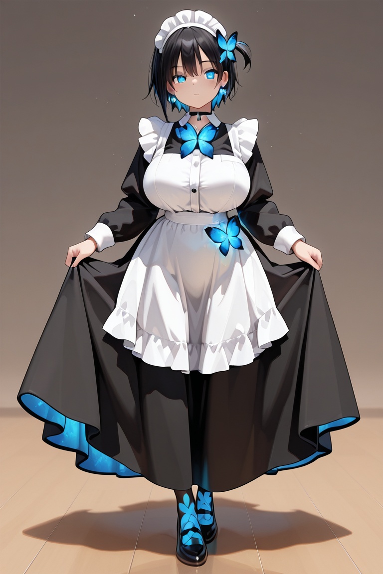 Long Skirt Maid,  Skirt & glowing markings,  Beautiful breasts on Tensor.Art