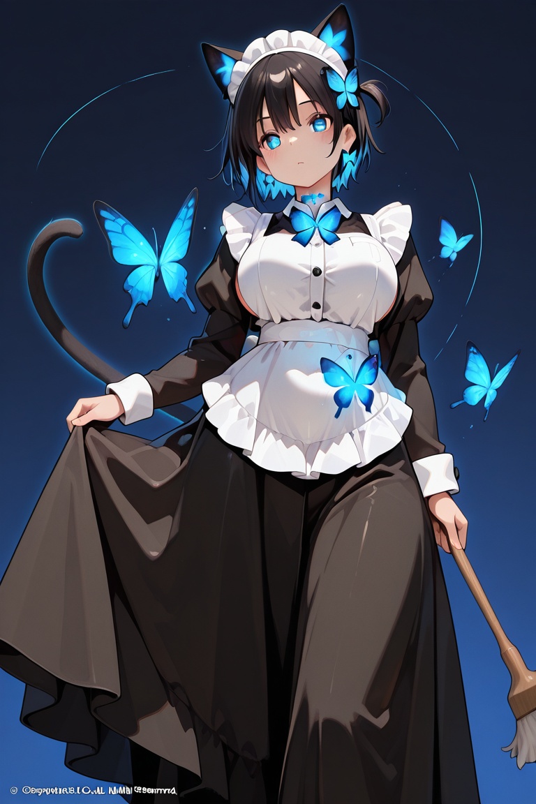 Long Skirt Maid,  Skirt & glowing markings,  Beautiful breasts on Tensor.Art
