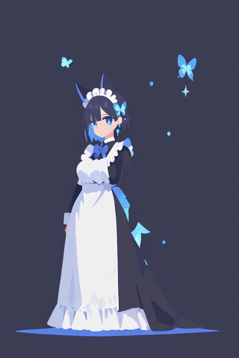 Long Skirt Maid,  Skirt & glowing markings,  Beautiful breasts on Tensor.Art