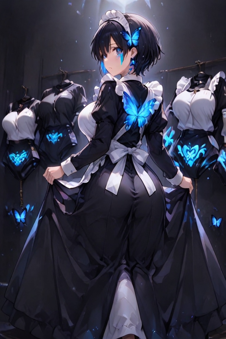 Long Skirt Maid,  Skirt & glowing markings,  Beautiful breasts on Tensor.Art