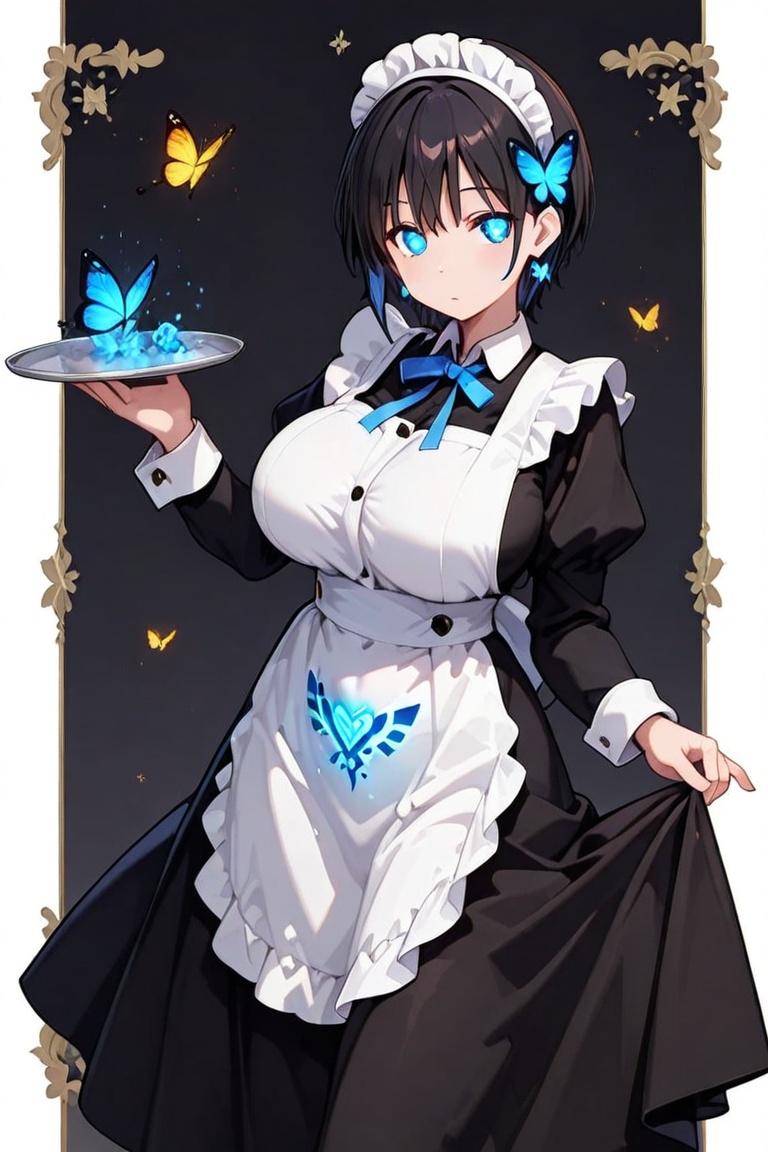 Long Skirt Maid,  Skirt & glowing markings,  Beautiful breasts on Tensor.Art
