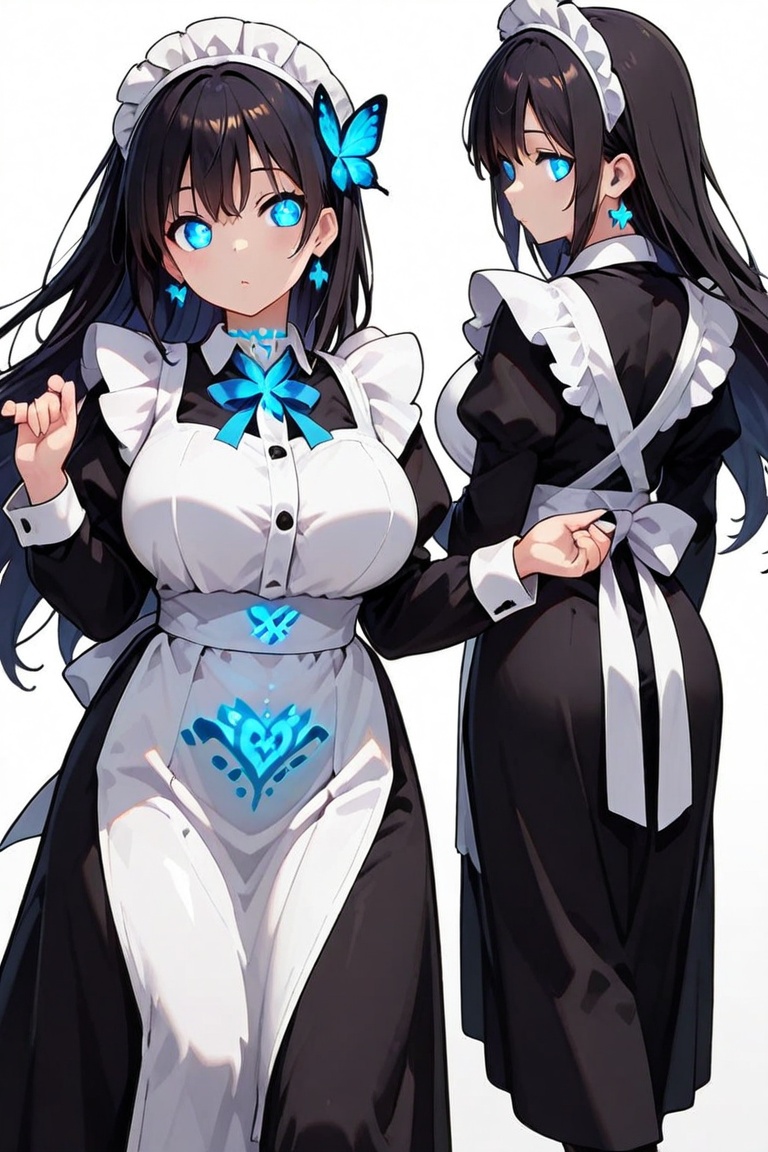 Long Skirt Maid,  Skirt & glowing markings,  Beautiful breasts on Tensor.Art