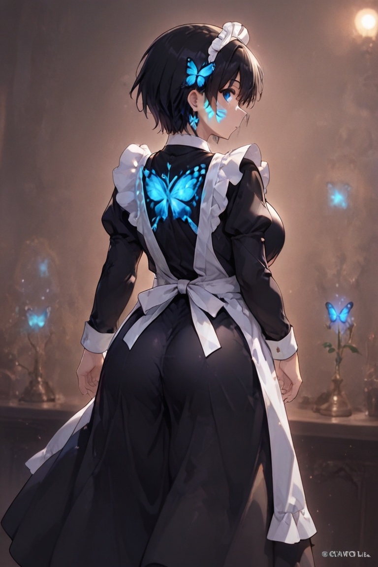 Long Skirt Maid,  Skirt & glowing markings,  Beautiful breasts on Tensor.Art