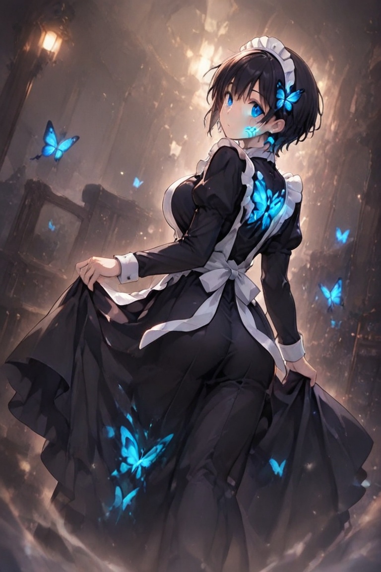 Long Skirt Maid,  Skirt & glowing markings,  Beautiful breasts on Tensor.Art