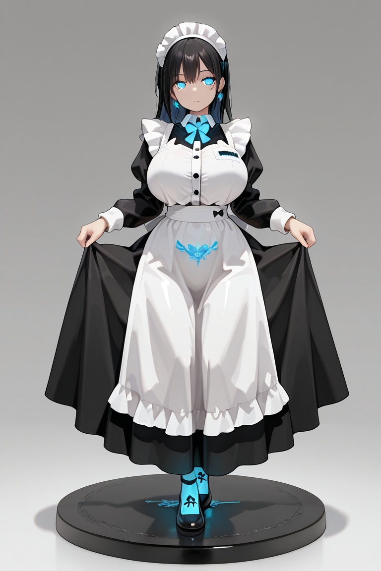Long Skirt Maid,  Skirt & glowing markings,  Beautiful breasts on Tensor.Art