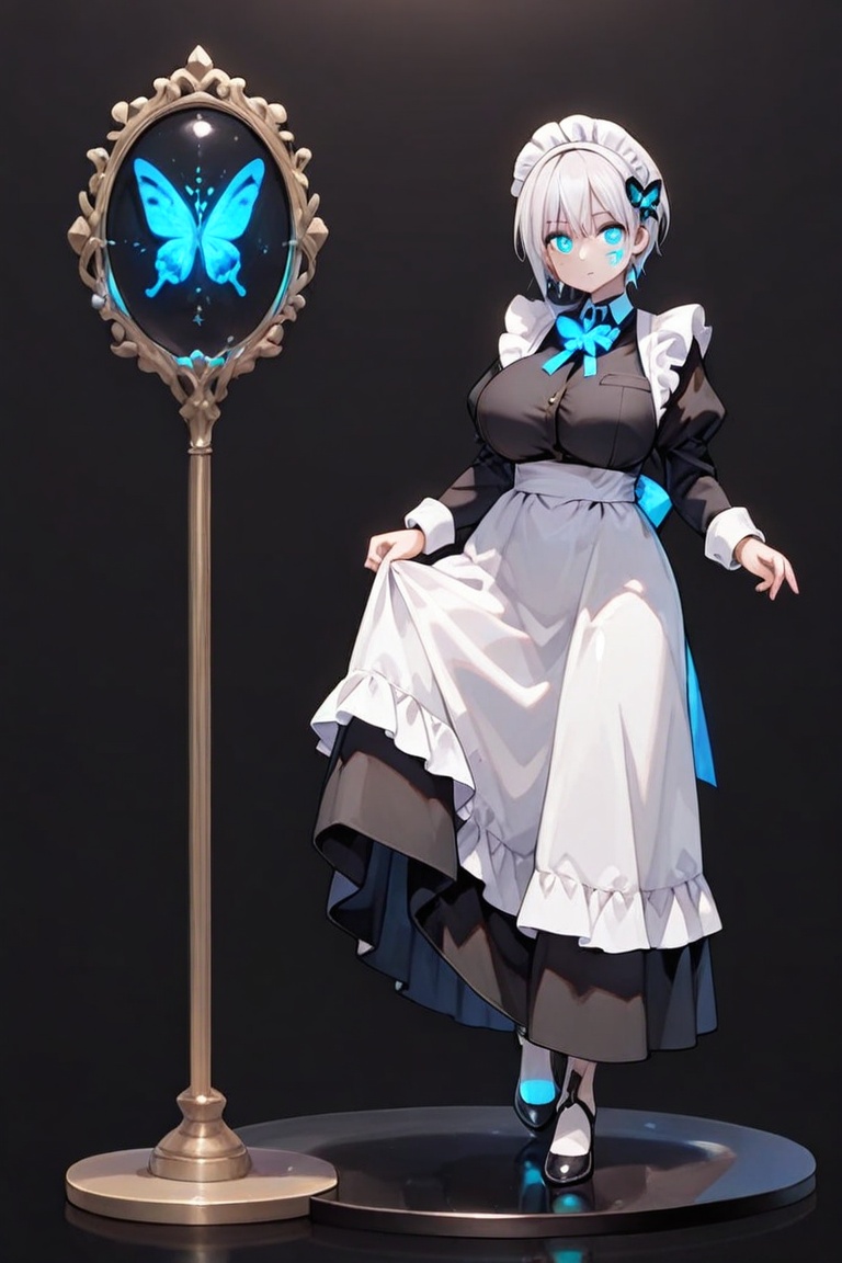 Long Skirt Maid,  Skirt & glowing markings,  Beautiful breasts on Tensor.Art