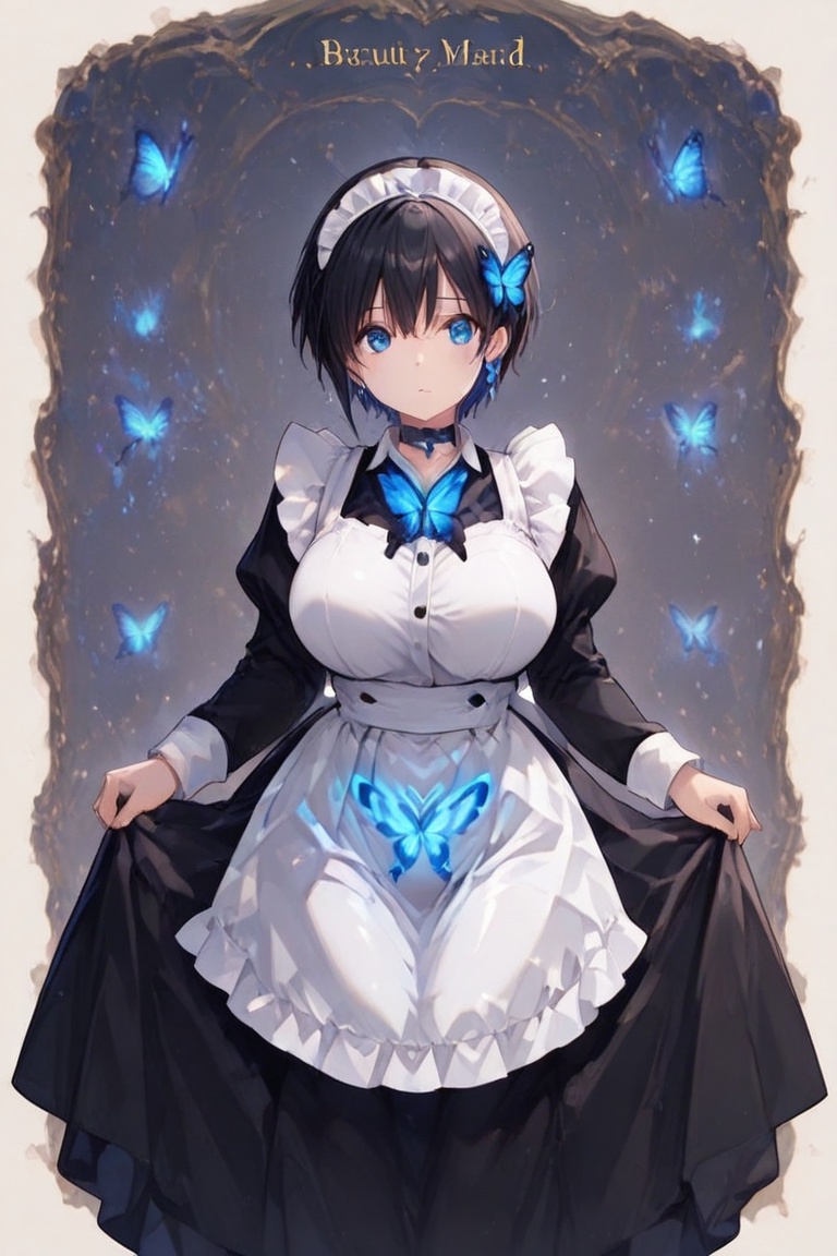 Long Skirt Maid,  Skirt & glowing markings,  Beautiful breasts on Tensor.Art