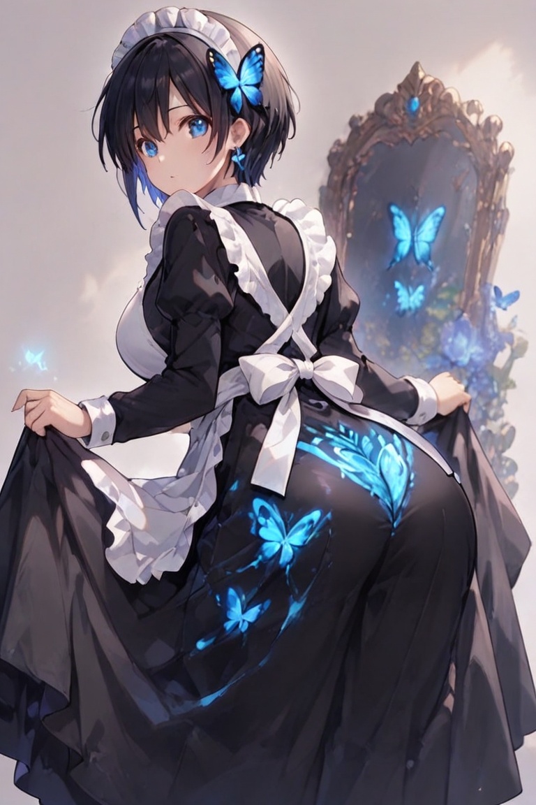 Long Skirt Maid,  Skirt & glowing markings,  Beautiful breasts on Tensor.Art