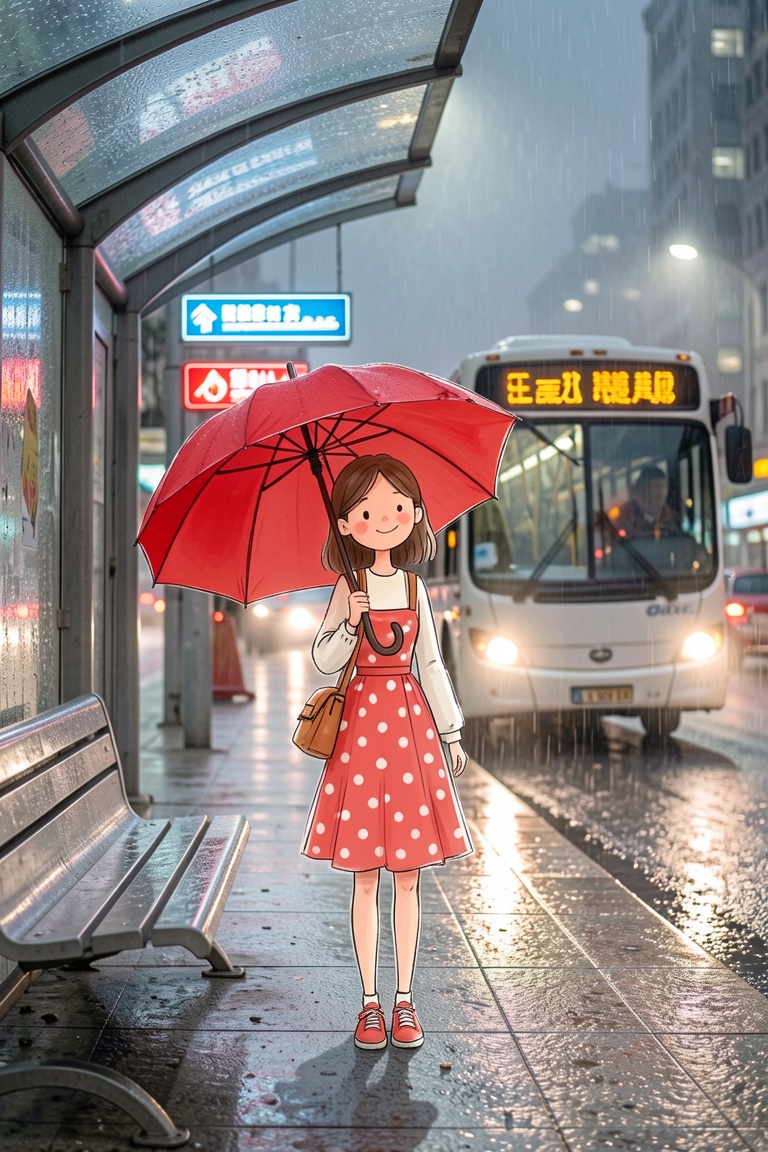 A semirealistic version of ceriamelia style. a striking juxtaposition between a whimsical,  hand-drawn passenger and a moo...