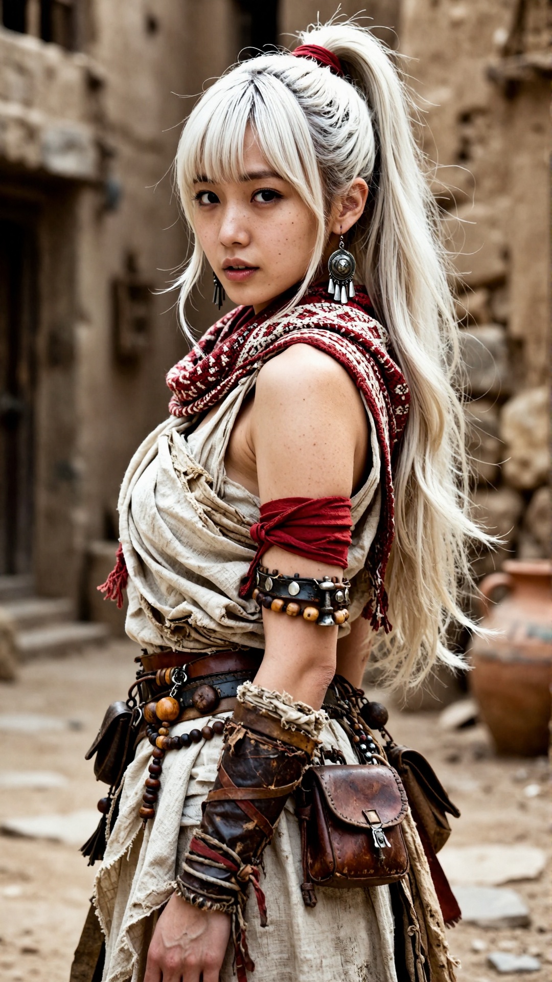 { "image_generation_prompt": { "theme": "a photorealistic,  cinematic live-action portrait of a young woman with long plat...