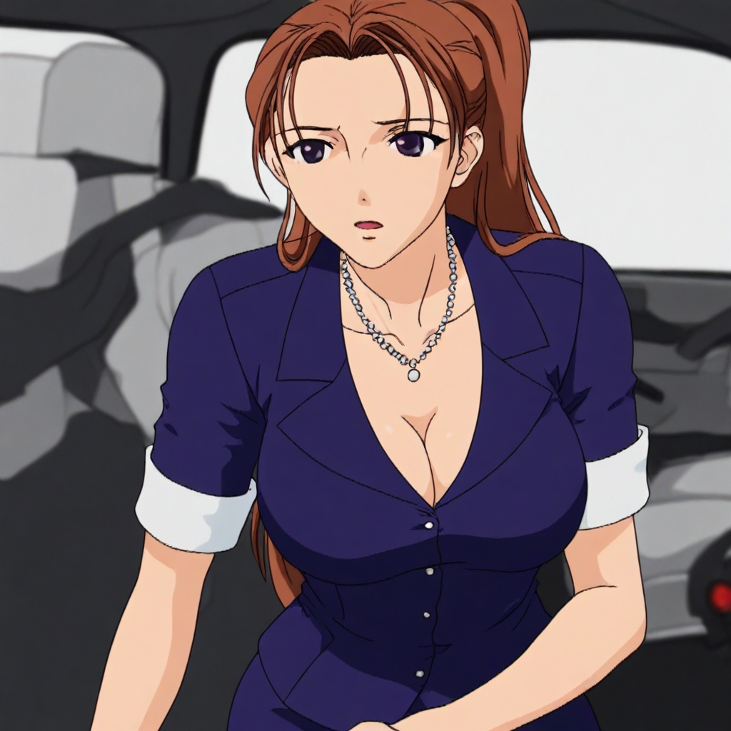 driver-lady,  brown hair,  long hair on Tensor.Art