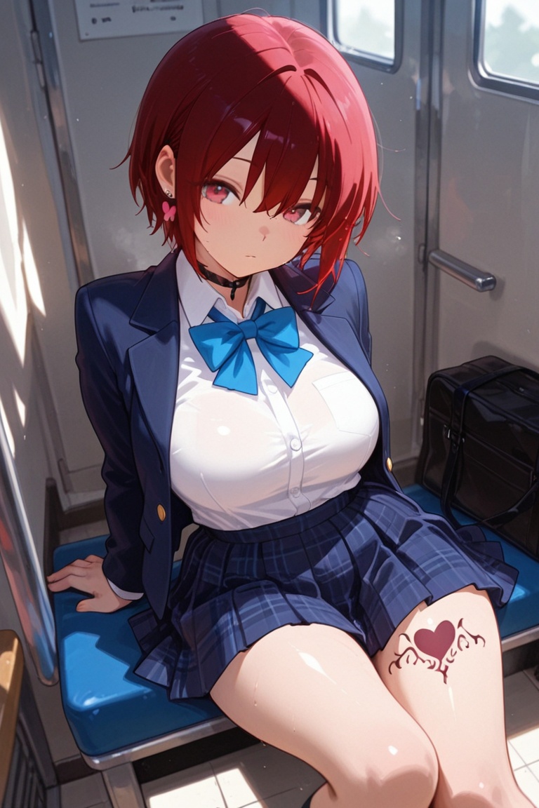 Blazer girls' uniform,  Skirt tattoos,  masterpiece on Tensor.Art