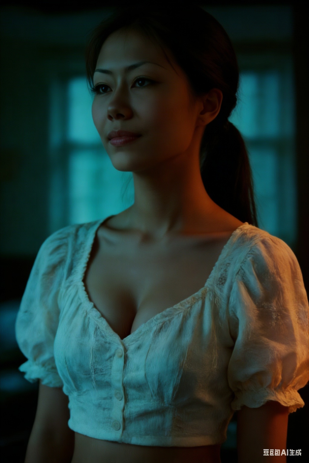 1girl, cinematic, cinematic lighting, dramatic lighting, teal and orange color grade, shallow depth of field, wide screen, ultra detailed, best quality