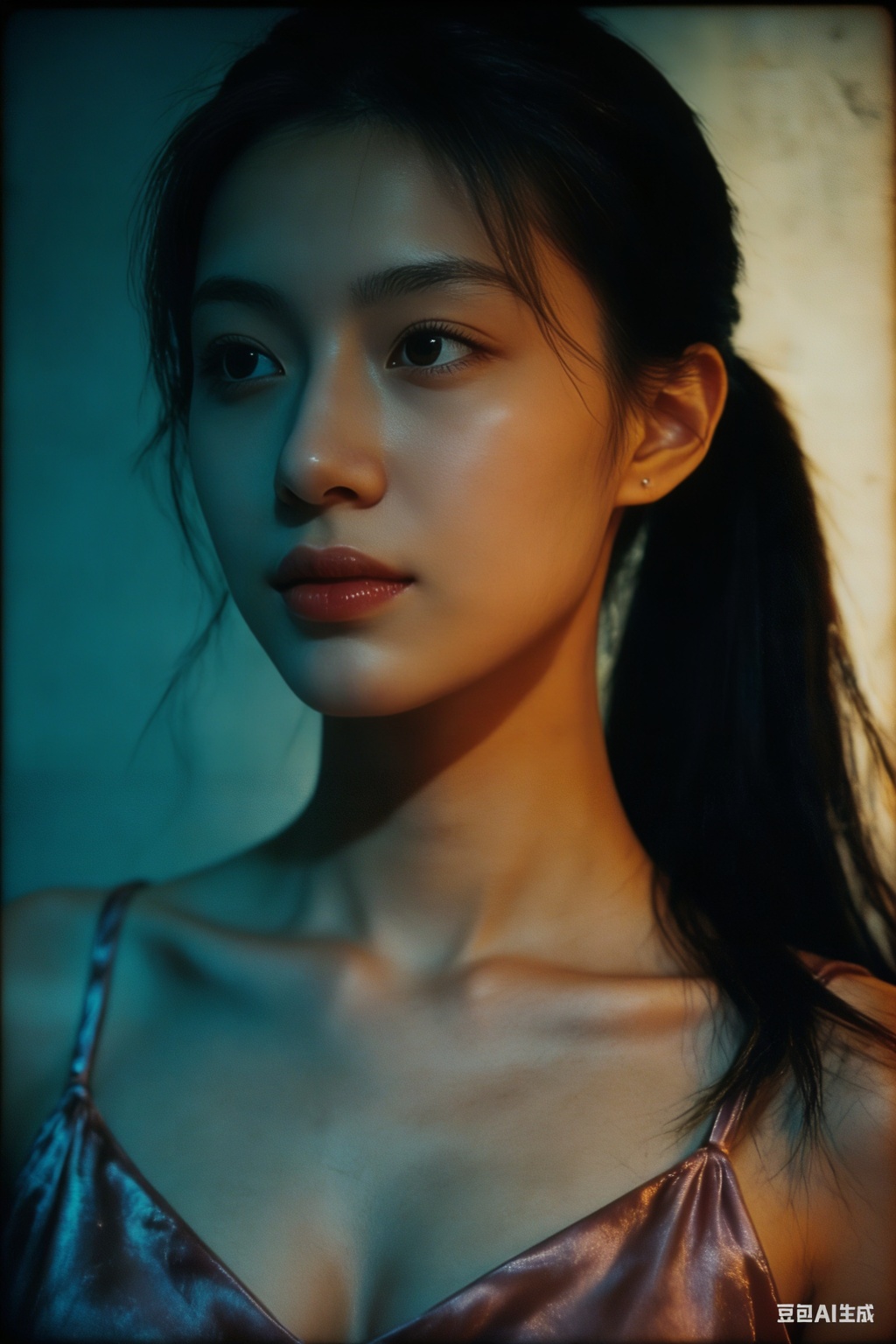 1girl, cinematic, cinematic lighting, dramatic lighting, teal and orange color grade, shallow depth of field, wide screen, ultra detailed, best quality