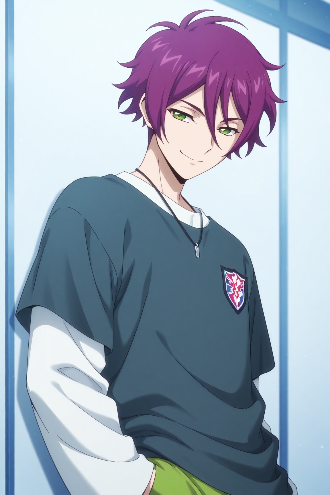 Kuon Aikawa,  purple hair,  green eyes by 25kkai on Tensor.Art