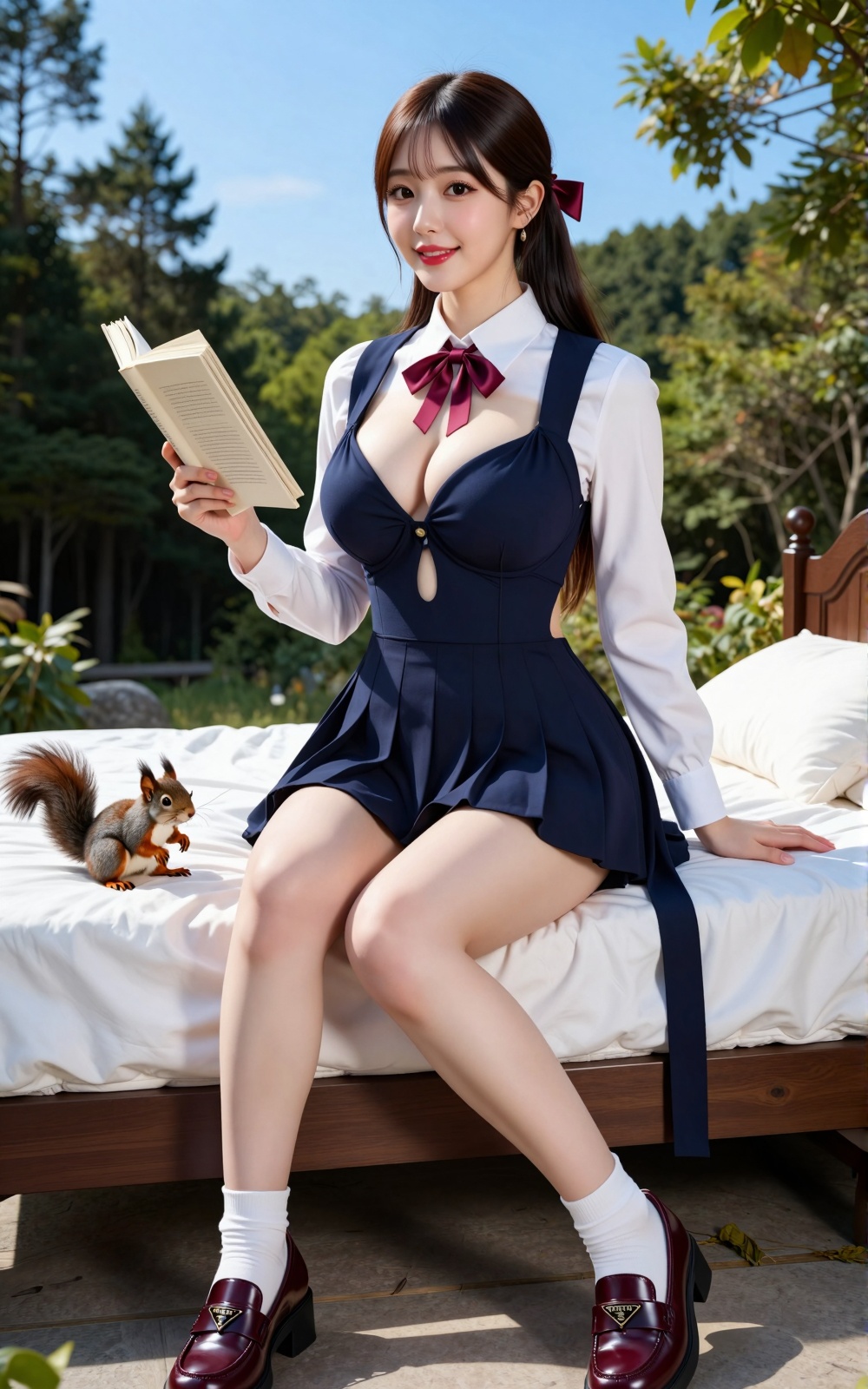 Image of a Korean woman: A beautiful Korean woman boasting voluptuous I-cup breasts,  alluring hips,  and firm thighs. She...