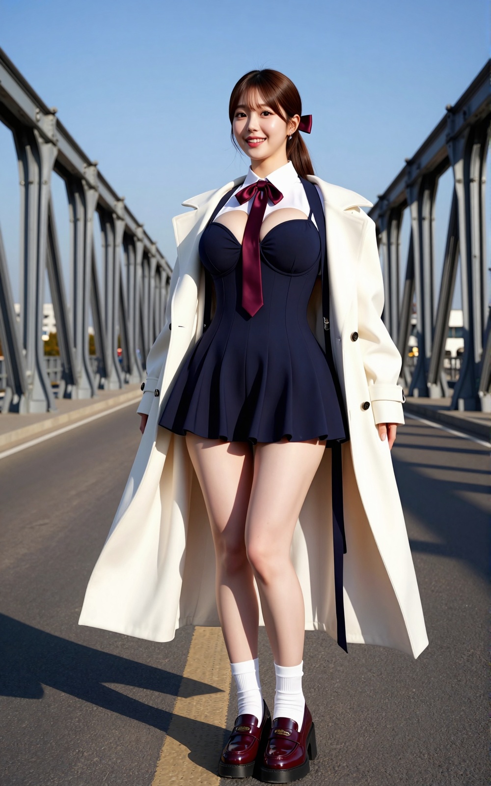 Image of a Korean woman: A beautiful Korean woman boasting voluptuous I-cup breasts,  alluring hips,  and firm thighs. She...