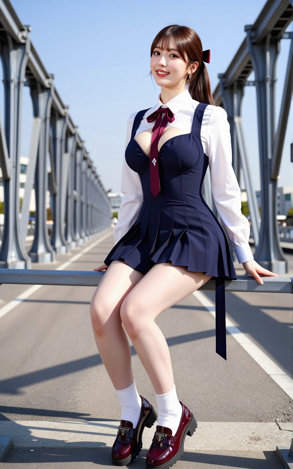 Image of a Korean woman: A beautiful Korean woman boasting voluptuous I-cup breasts,  alluring hips,  and firm thighs. She...