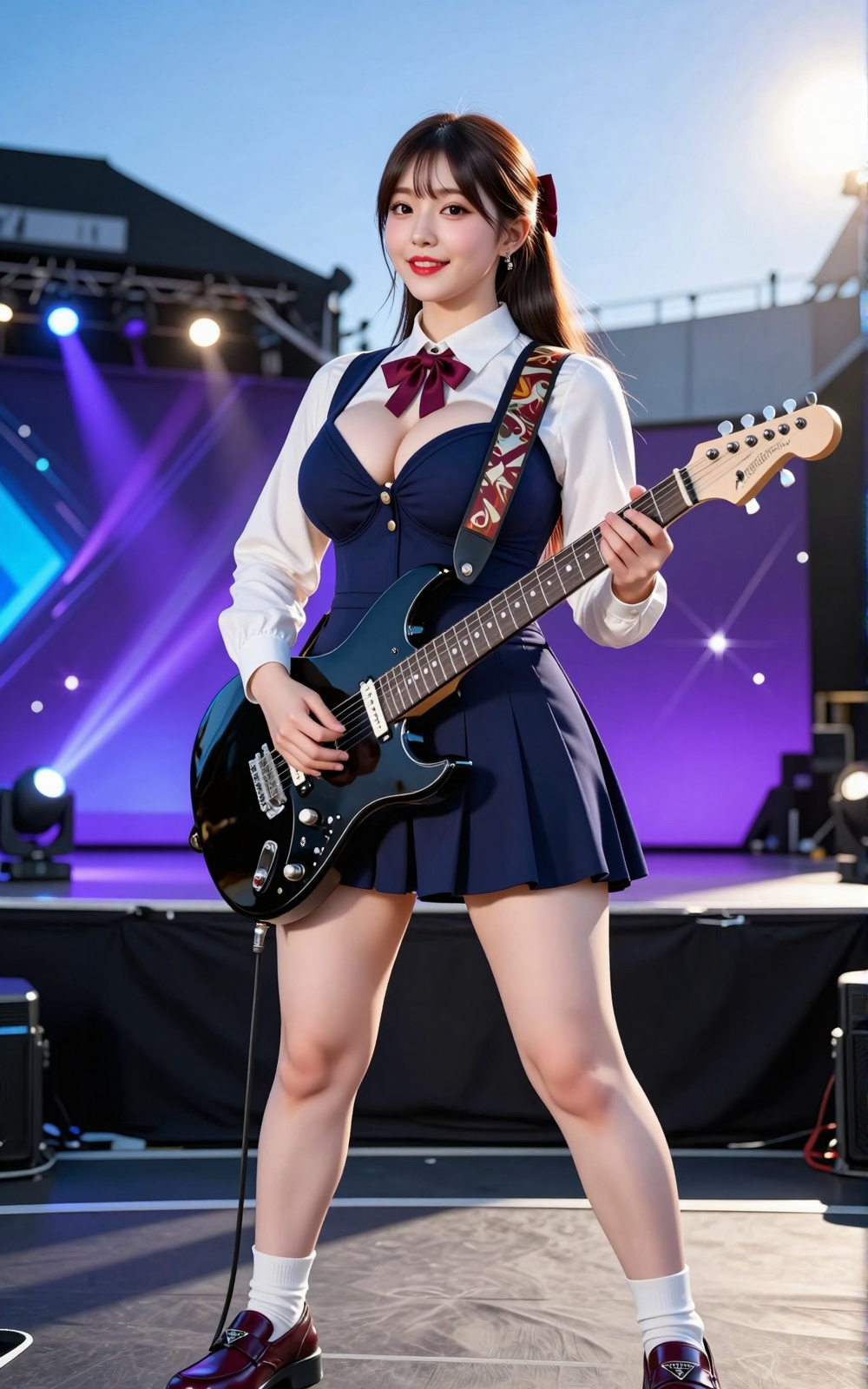 Image of a Korean woman: A beautiful Korean woman boasting voluptuous I-cup breasts,  alluring hips,  and firm thighs. She...