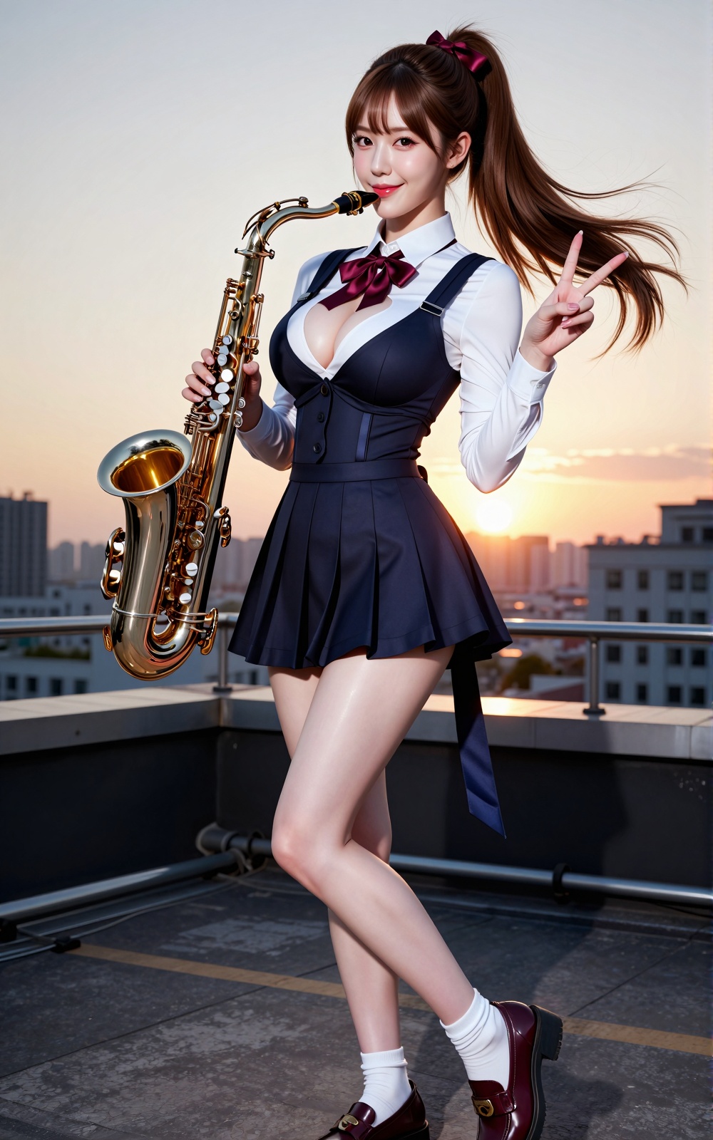 Image of a Korean woman: A beautiful Korean woman boasting voluptuous I-cup breasts,  alluring hips,  and firm thighs. She...