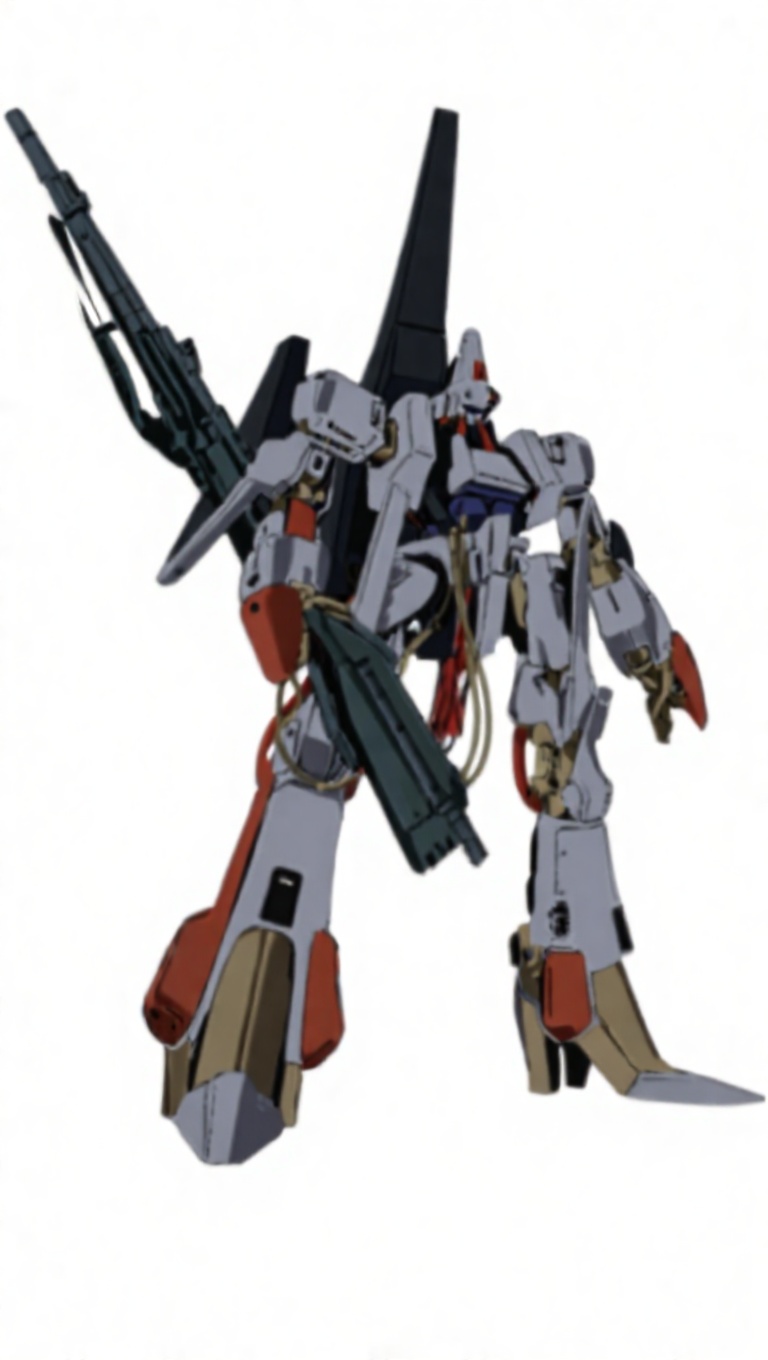 Create a sharp focus image of a robot,  designed in the style of Nagano Mamoru,  holding a gun with a sleek by 🌻KEI🌻 on...