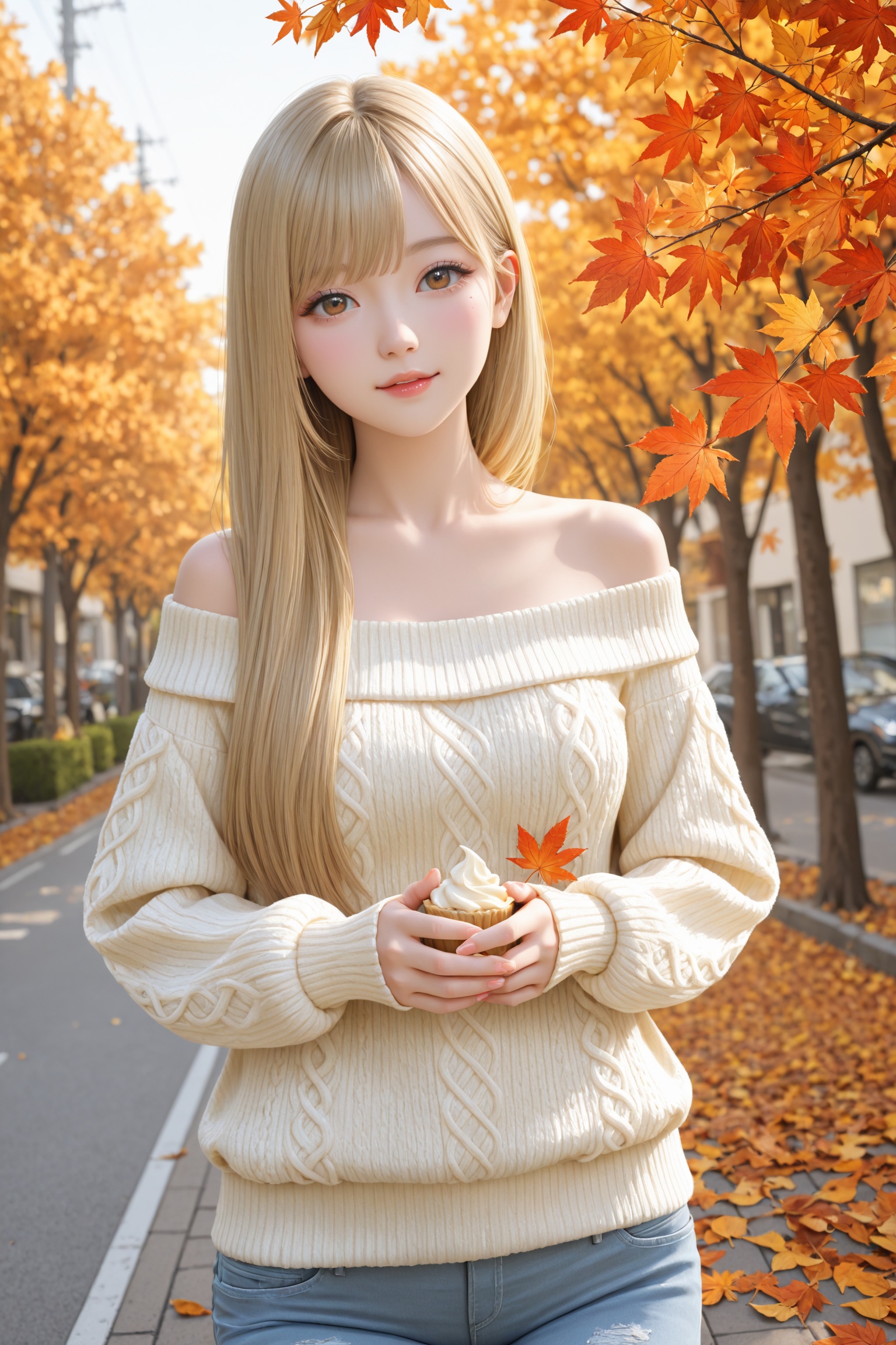 A 16-year-old East Asian female star,  with light golden long straight hair,  fresh makeup on Tensor.Art