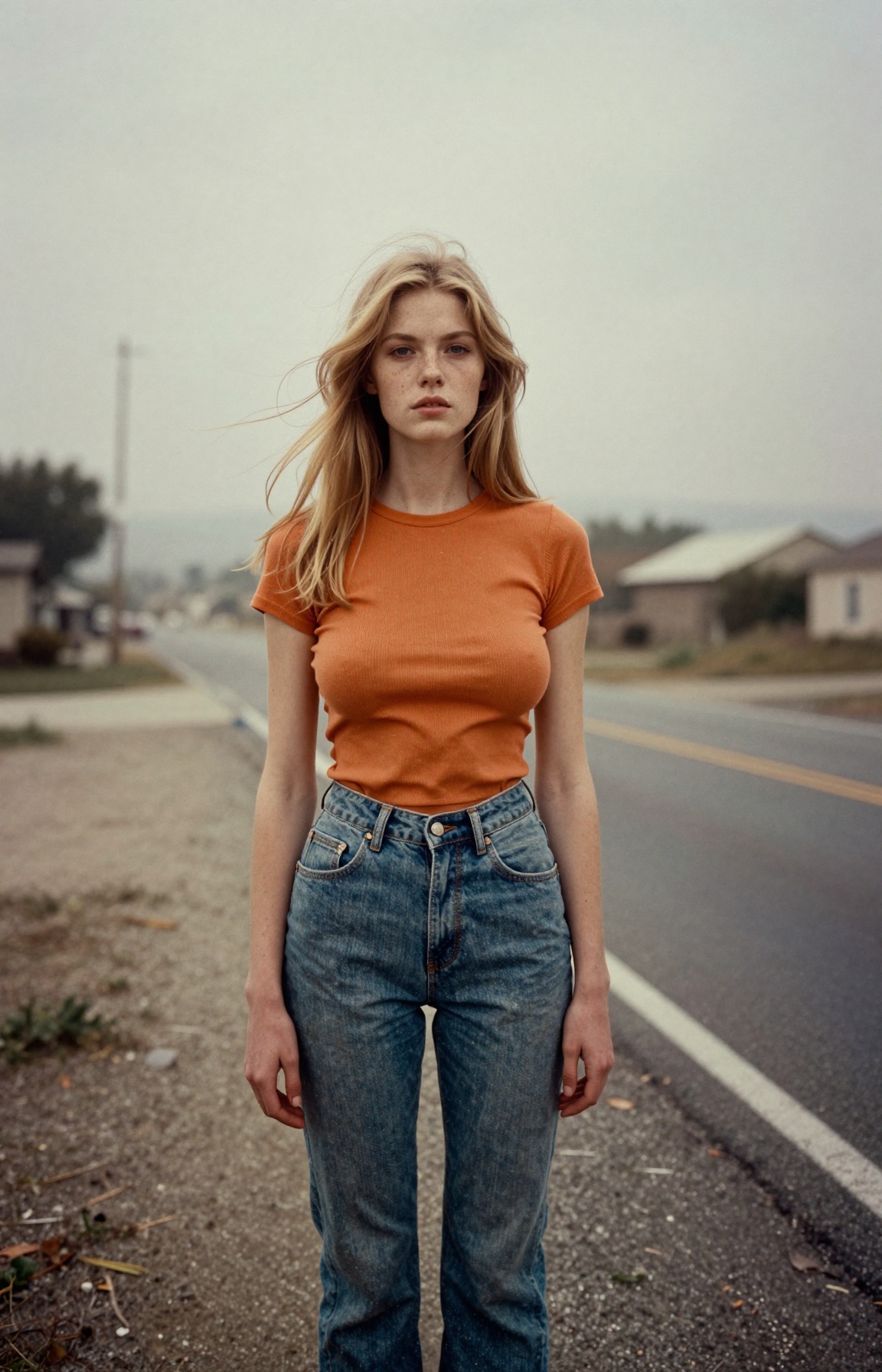 This image exists as an unmistakably authentic analogue photographic masterpiece,  a poignant and dramatic scene frozen fo...