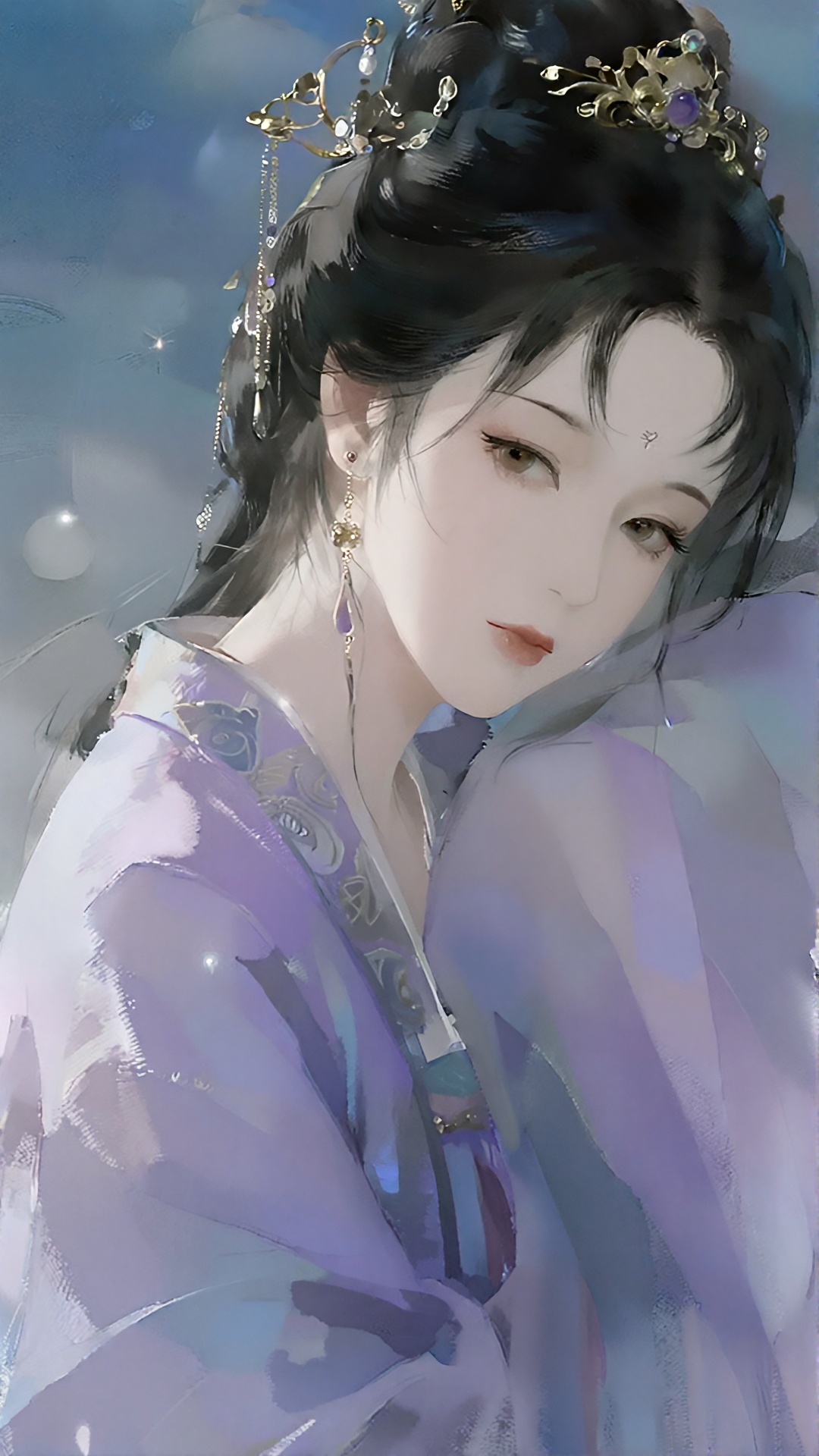 a digital illustration shoot from a close-up portrait angle about a portrait of a beautiful woman with elegant features,...