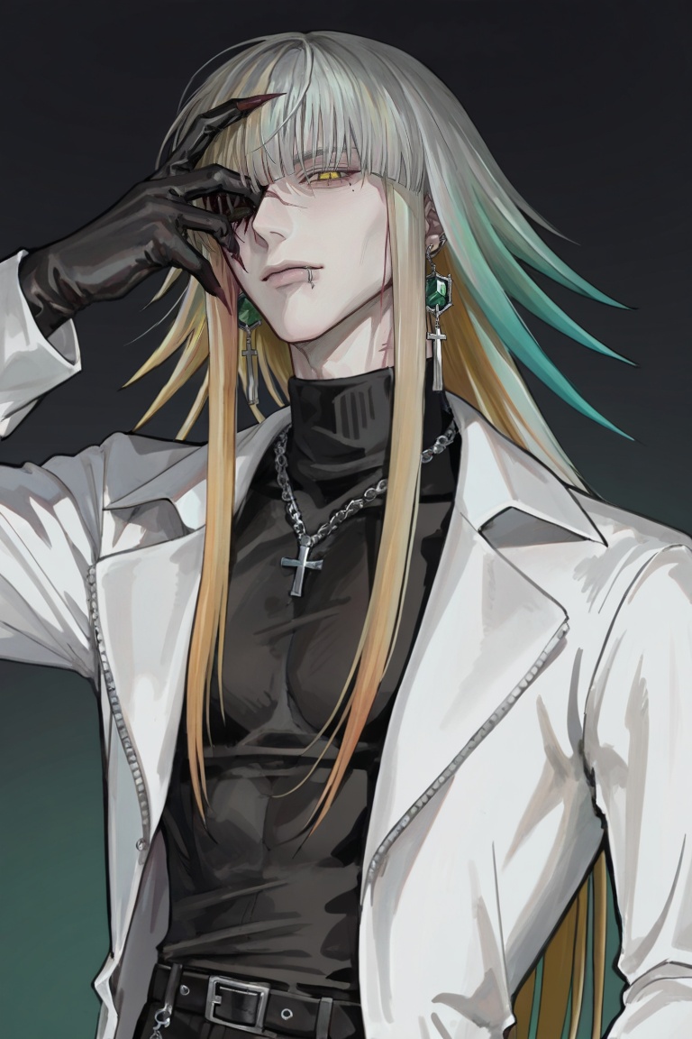 1 man,  alone,  (sharp emerald green eyes)) on Tensor.Art