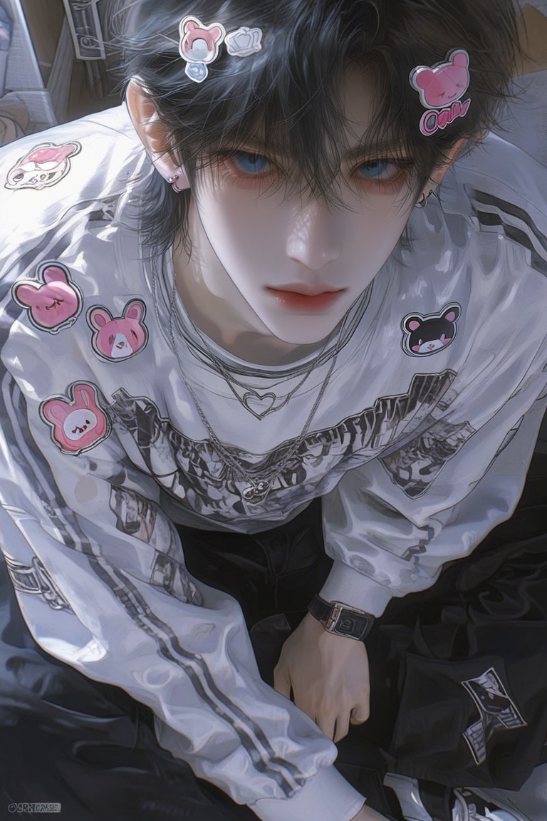 1boy,  young man,  random hairstyle on Tensor.Art