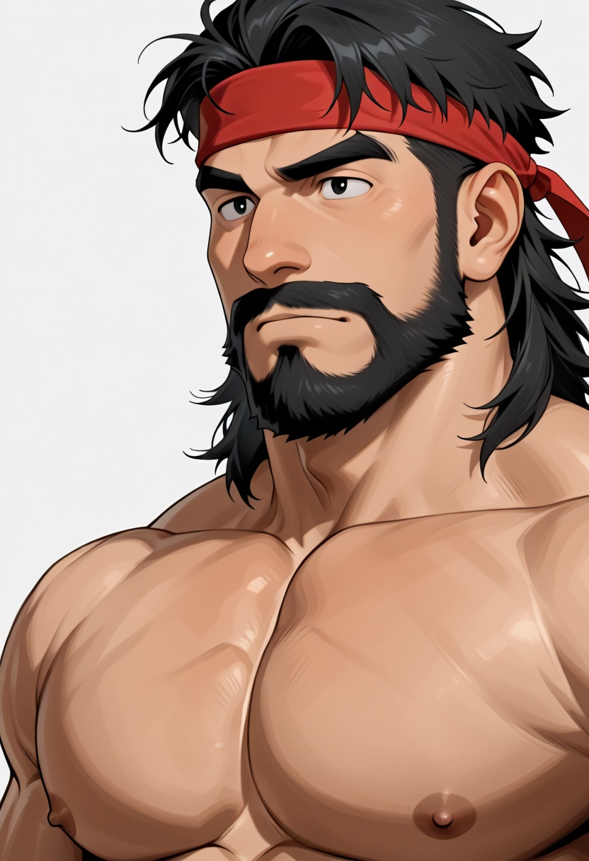 guy1,  medium hair,  red headband by mycore on Tensor.Art