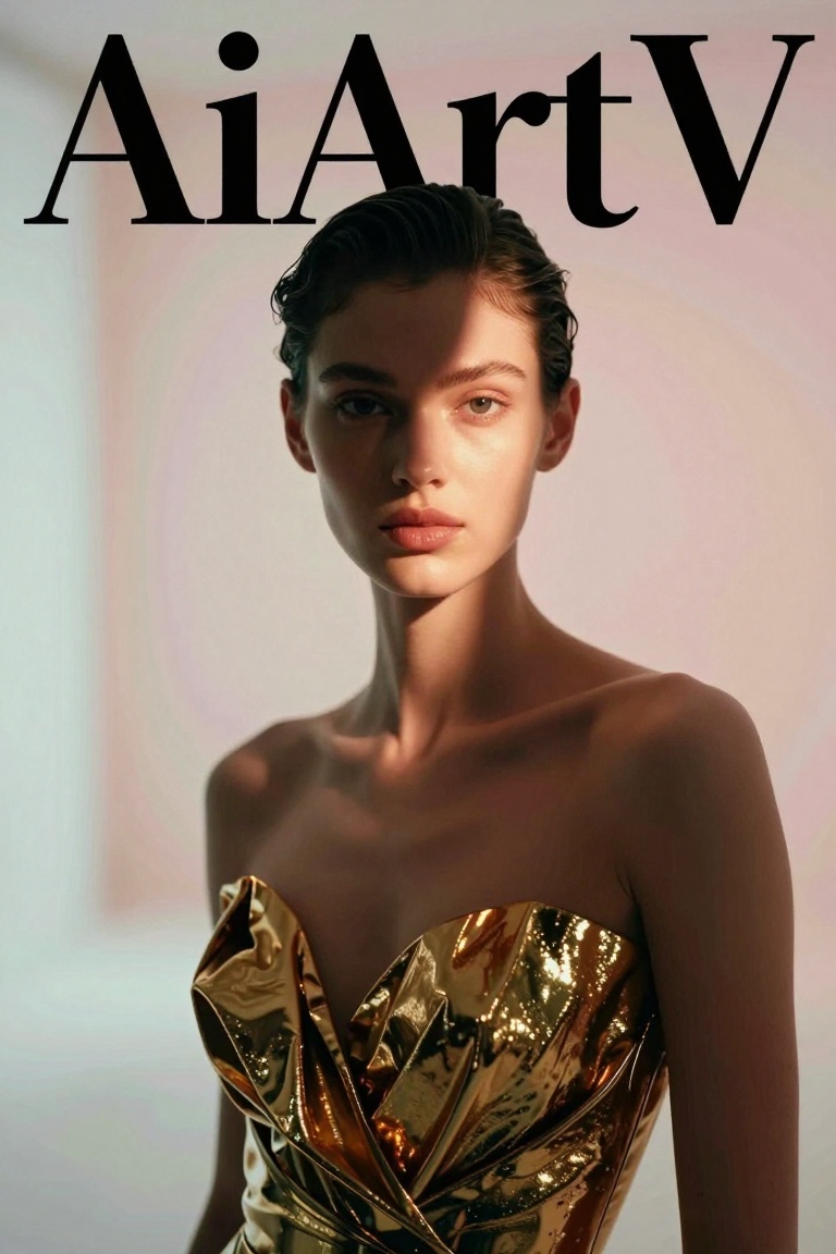 magazine cover portrait,  close-up medium shot,  supermodel with flawless porcelain skin on Tensor.Art