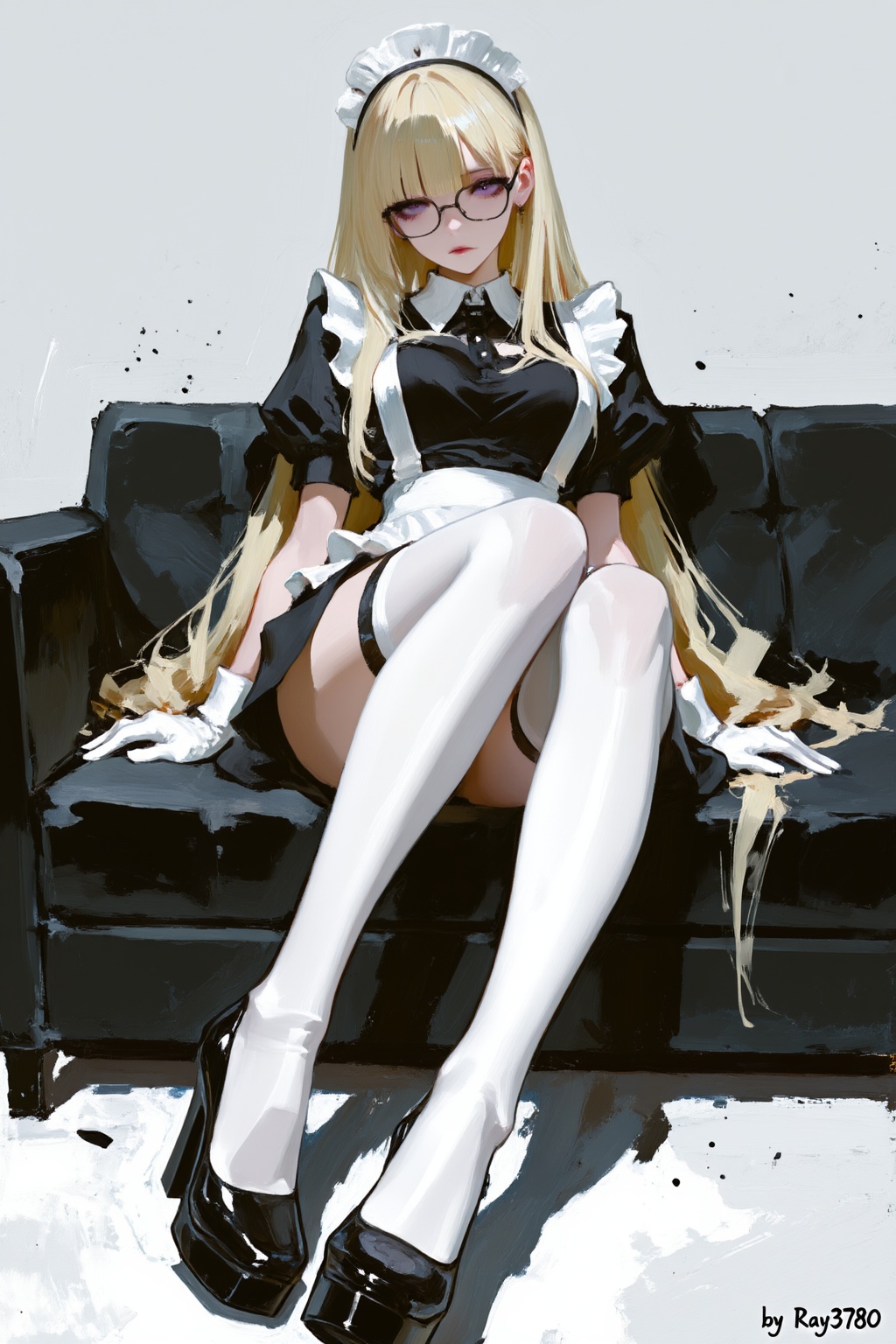 sitting,  glasses,  indoors on Tensor.Art
