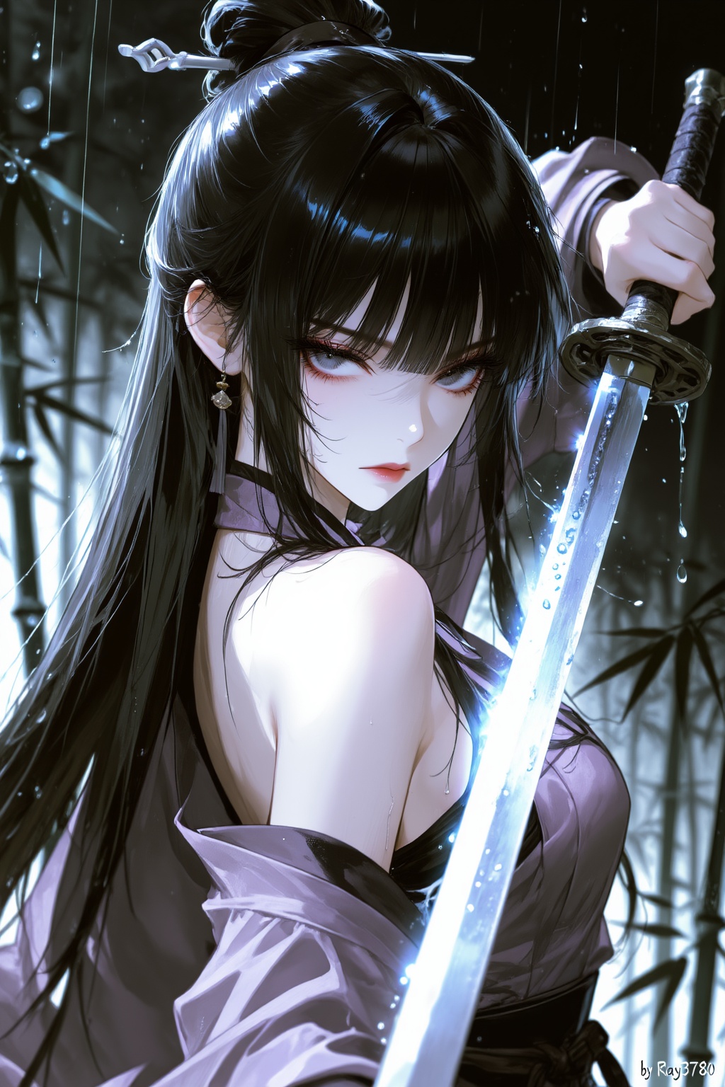 2D动漫风格,  1gril,  竹林女侠 on Tensor.Art