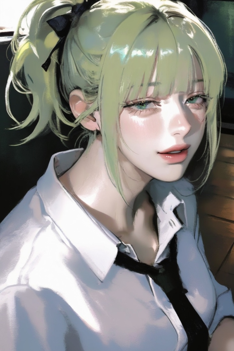 soft smirk,  parted lips,  half-closed eyes by TOMATOES on Tensor.Art