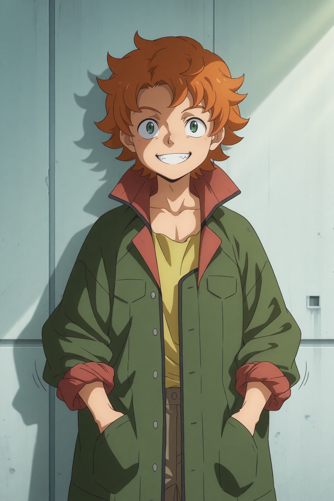 Ride Mass,  orange hair,  green eyes by 25kkai on Tensor.Art
