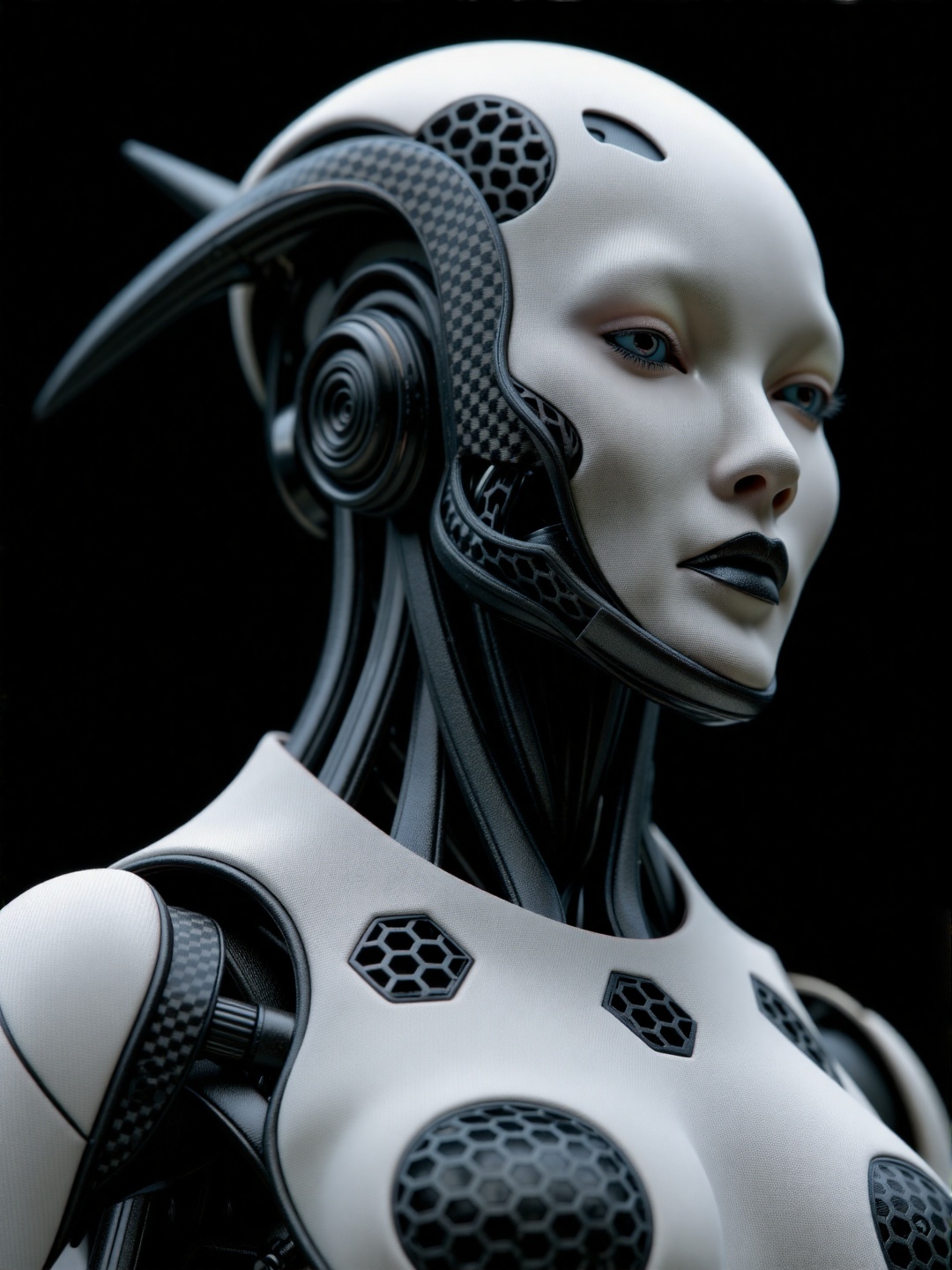 Create a demon woman robot designed by Lamborghini,  crafted with the finest materials and impeccable craftsmanship. The r...