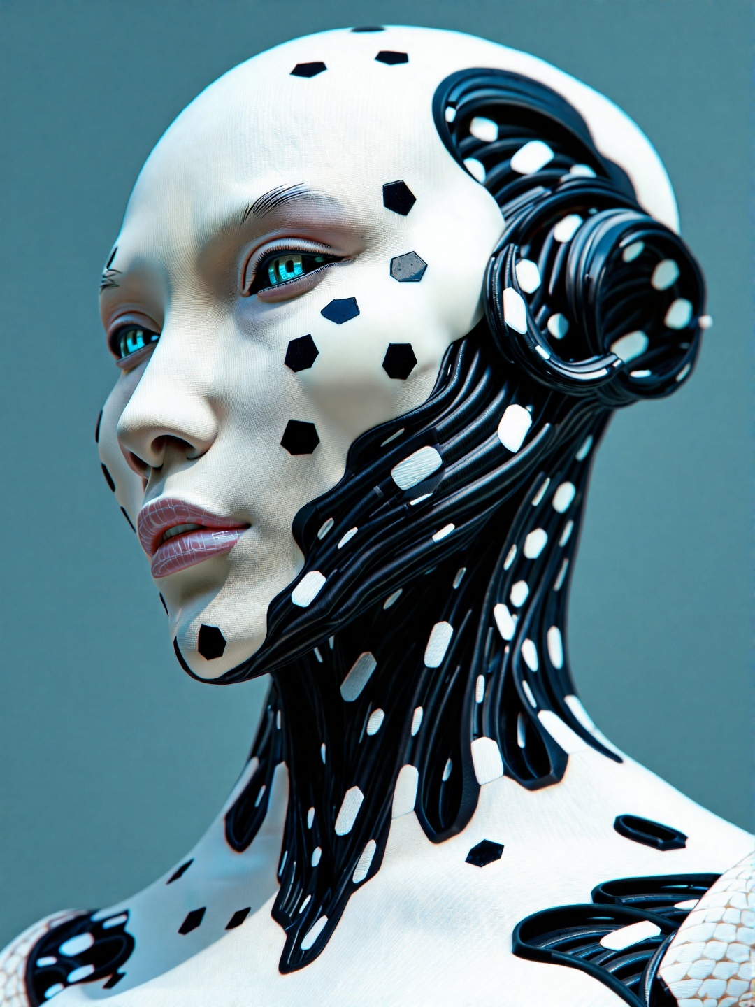 Create a demon woman robot designed by Lamborghini,  crafted with the finest materials and impeccable craftsmanship. The r...